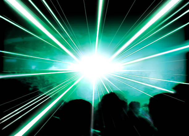 Beams of Green Laser [4]  laserbeam stock pictures, royalty-free photos & images