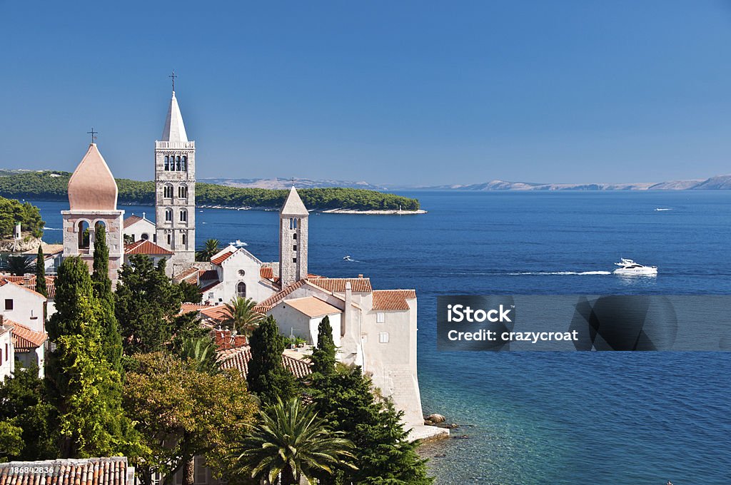 Kirchen dominiert die skyline von Rab - Lizenzfrei Adriatisches Meer Stock-Foto