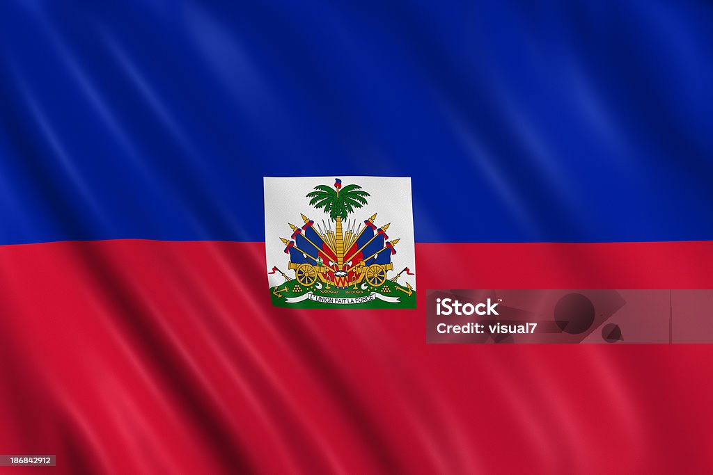 haiti flag Flag of haiti waving with highly detailed textile texture pattern Haitian Flag Stock Photo