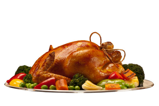 구운 닭 또는 하띤 격리됨에 경로 흰색 배경의 - roast chicken chicken roasted food 뉴스 사진 이미지