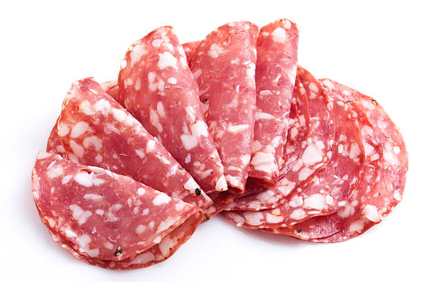 ソプレサータ - thin portion salami meat ストックフォトと画像