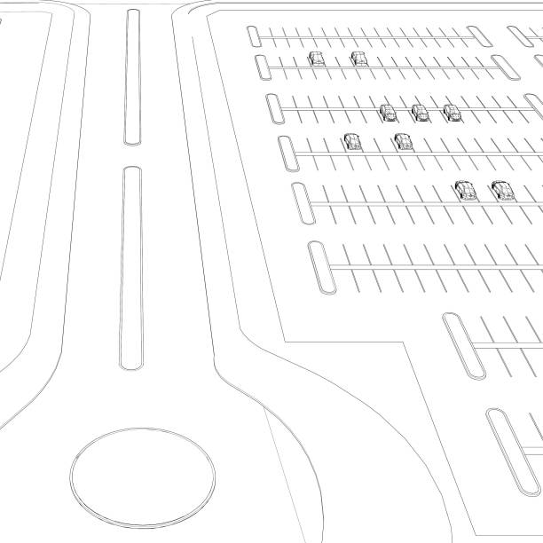 istock 3D illustration of parking lot 1868433917