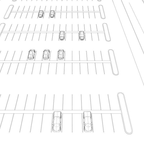 istock 3D illustration of parking lot 1868433948