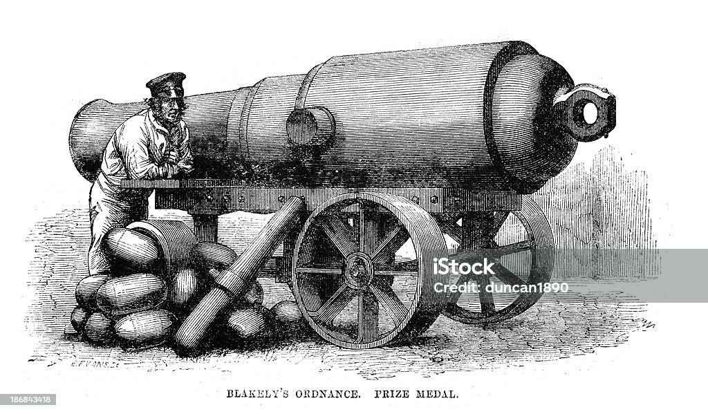 Blakely 의 군수품 Cannon - 로열티 프리 1860-1869 년 스톡 일러스트