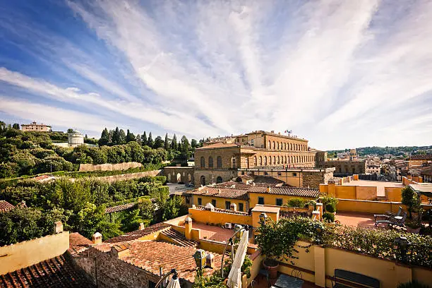 Photo of Pitti Palace with Boboli Gardens in Firenze, Italian Renaissance Architecture