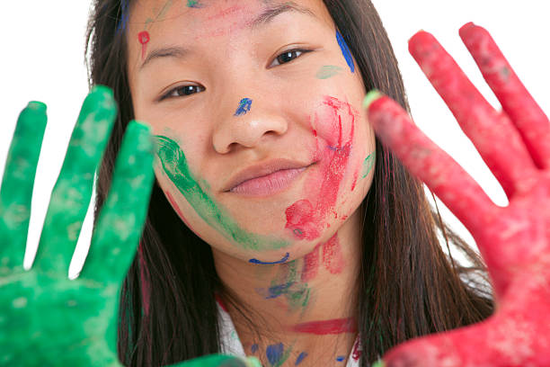 istock Zoom Painted Hands Teenager 186843737