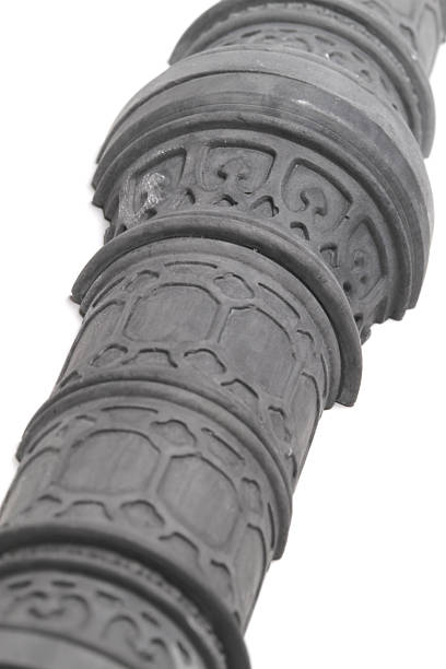 gesso gothica - column ionic capital isolated imagens e fotografias de stock