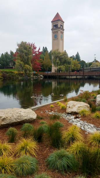 istock Riverfront in Spokane during autumn with clocktower in the distance 1868442125