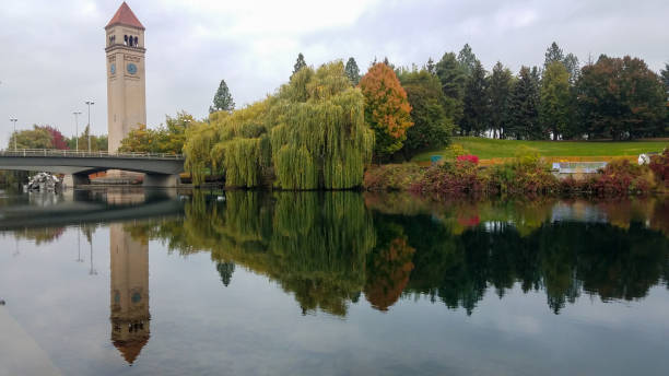 istock Riverfront in Spokane during autumn with clocktower in the distance 1868442298