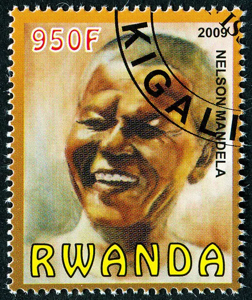 Cancelled Stamp From Rwanda Featuring Nelson Mandela Who Fought Against Apartheid In South Africa.