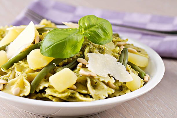 istock Pasta with pesto sauce 186844745