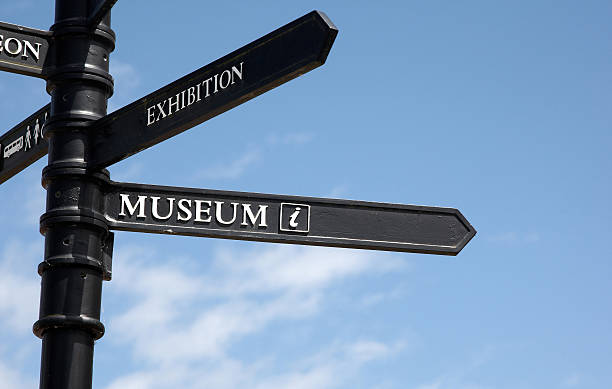 istock Ornate wrought iron sign for museum and information 186845253