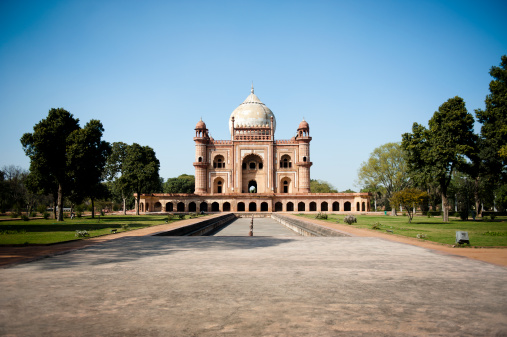 Close up on the Mausoleum of Ismmoil Samoniy, Uzbekistan, Bukhara. Background image of the historical building