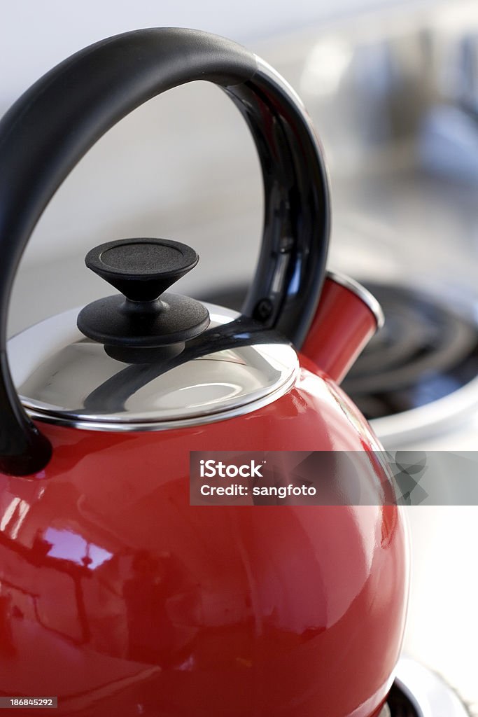 Чайник Upclose - Стоковые фото Красный роялти-фри