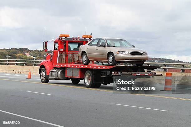 Tilt Bed Tow Truck Stock Photo - Download Image Now - Tow Truck, Driving, Car