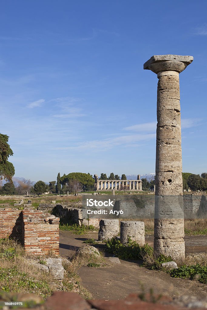 Antica strada, Valle dei templi di Paestum, Italia - Foto stock royalty-free di Antica Grecia