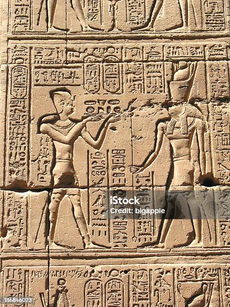 Ancient Egyptian Heiroglyphs And Carvings Stock Photo - Download Image Now - Ancient, Ankh, Ancient Civilization