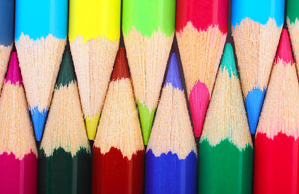 Colored Pencils Colored Pencils artists palette photos stock pictures, royalty-free photos & images