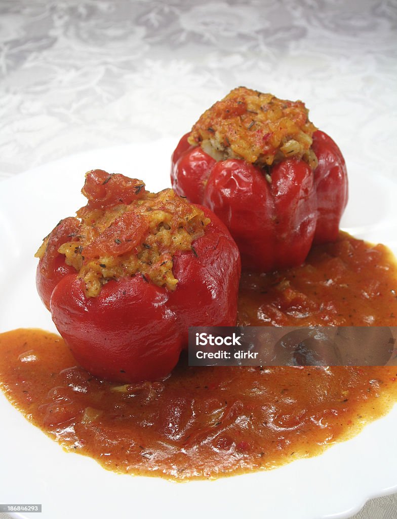 Stuffed Peppers Stuffed Peppers with tomato sauce Stuffed Pepper Stock Photo