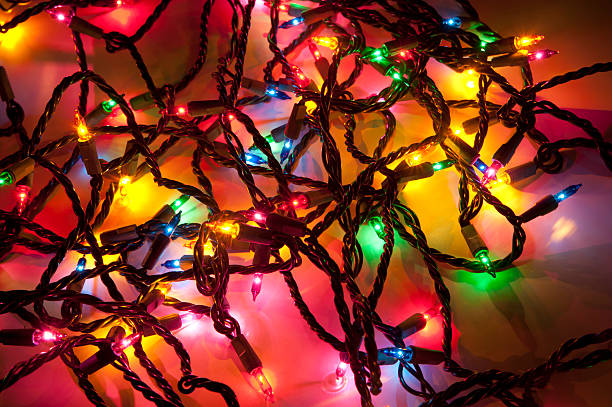 Enredado luces de Navidad - foto de stock