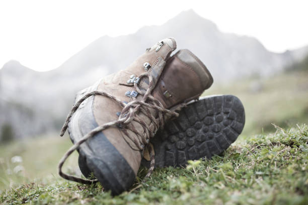 istock Relax in hike. Hiking boots. 186847597