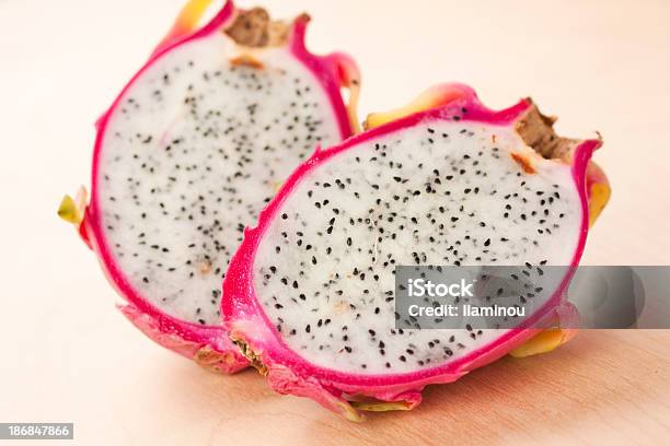 Two Halves Of Dragon Fruit Stock Photo - Download Image Now - Antioxidant, Beauty, Color Image