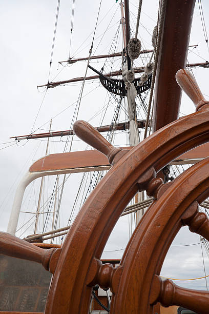 istock Wheel and Mast of a Square Rigged Tall Ship 186847923