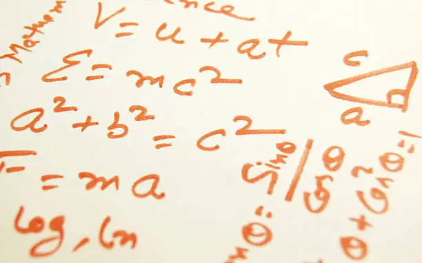 Image of some formulas of physics and mathematics.