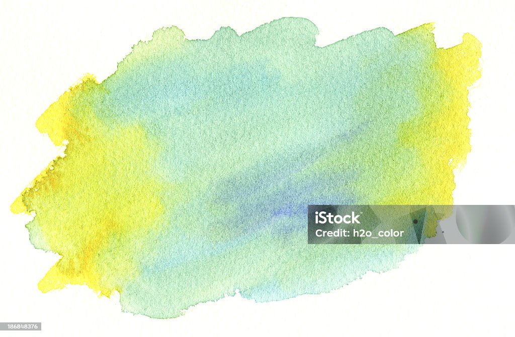Azul e amarelo Wash - Ilustração de Pintura em Aquarela royalty-free