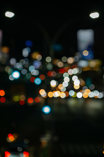 City blur lights at night