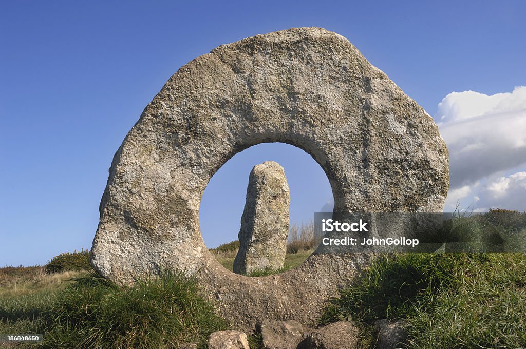 Men-An-Tol "Men-An-Tol, a stone circle in West Penwith, Cornwall." Stone Circle Stock Photo