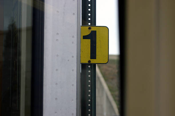 istock Number 1 sign at train public transportation 186848789