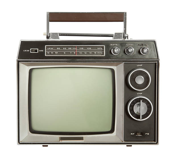 istock Brown old television from the 1970´s isolated on white 186849211