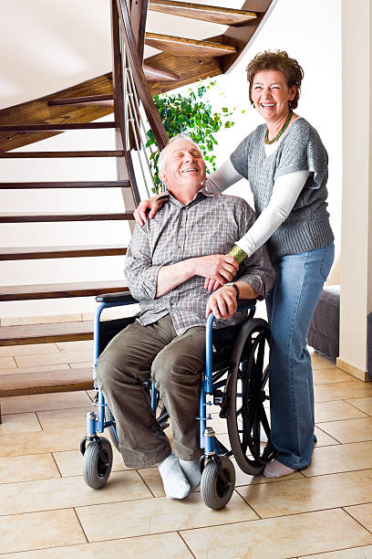 istock Senior couple, One In Wheelchair 186849309