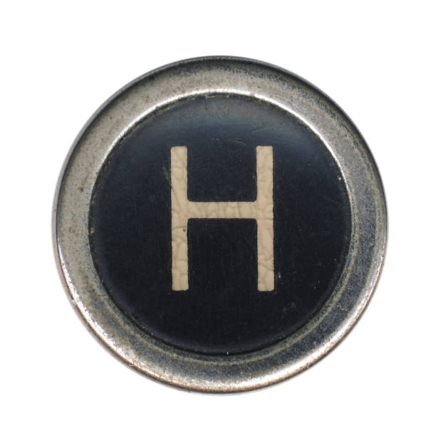 schreibmaschine buchstabe h - letter h typewriter key typewriter old stock-fotos und bilder