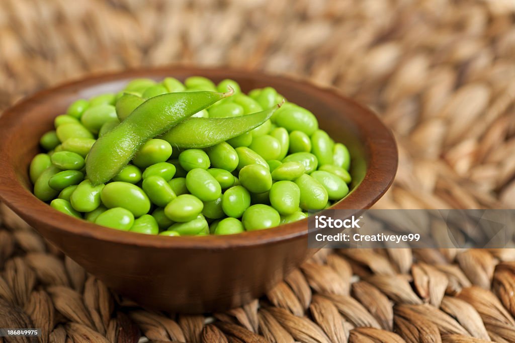 Bowl of edamame soybeans Bean Stock Photo