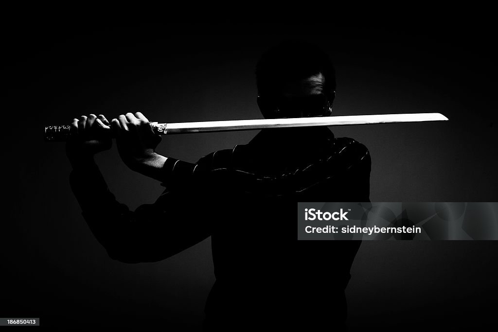 Ninja no escuro - Royalty-free Cortar - Atividade Foto de stock