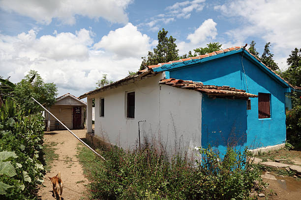 blue painted home in Cuba