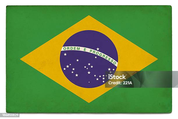 Grunge Bandeira Do Brasil Em Branco - Fotografias de stock e mais imagens de Amarelo - Amarelo, América do Sul, Antigo