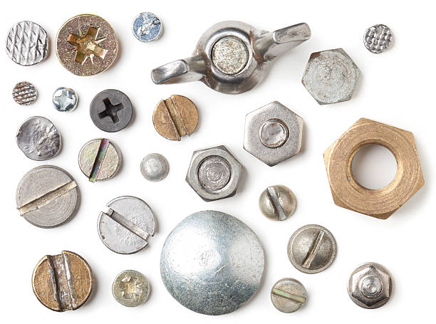 istock Selection of nail and screw heads 186850849