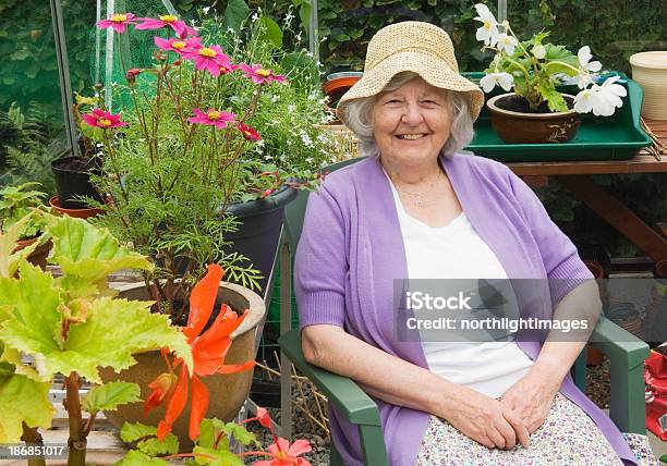 高齢者の女性の温室 - シニア世代のストックフォトや画像を多数ご用意 - シニア世代, 紫, グリーンハウス