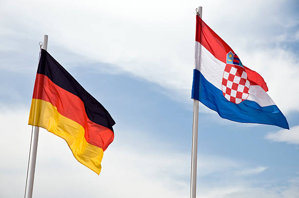 istock Flags of Germany and Croatia 186851832