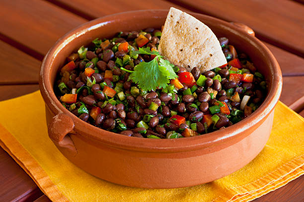 Insalata di fagioli neri - foto stock