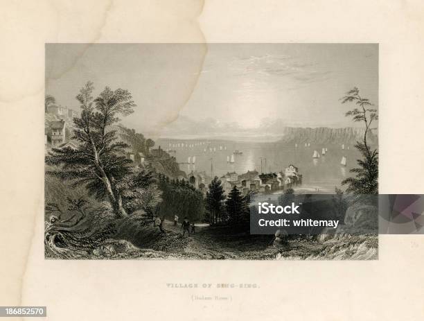 Wsi Singtańczyli Hudson River Geo Tytułu 1839 - Stockowe grafiki wektorowe i więcej obrazów Grawerunek - Grawerunek, Sztych, Małomiasteczkowa Ameryka