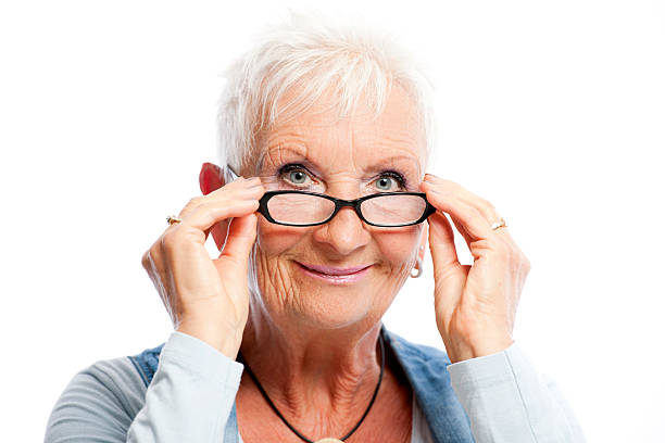 istock Senior woman with glasses 186853018