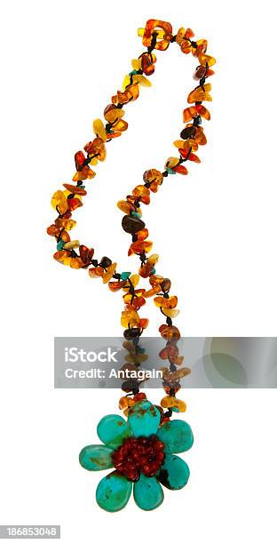 Amber Necklace Stock Photo - Download Image Now - Brown, Cut Out, Decoration