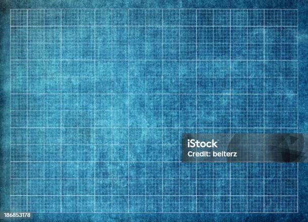 Schematic Grid Paper Stock Photo - Download Image Now - Graph Paper, Blueprint, Blue