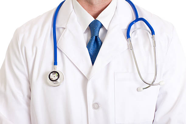 istock Male Doctor with Stethoscope Isolated on White Background 186853619