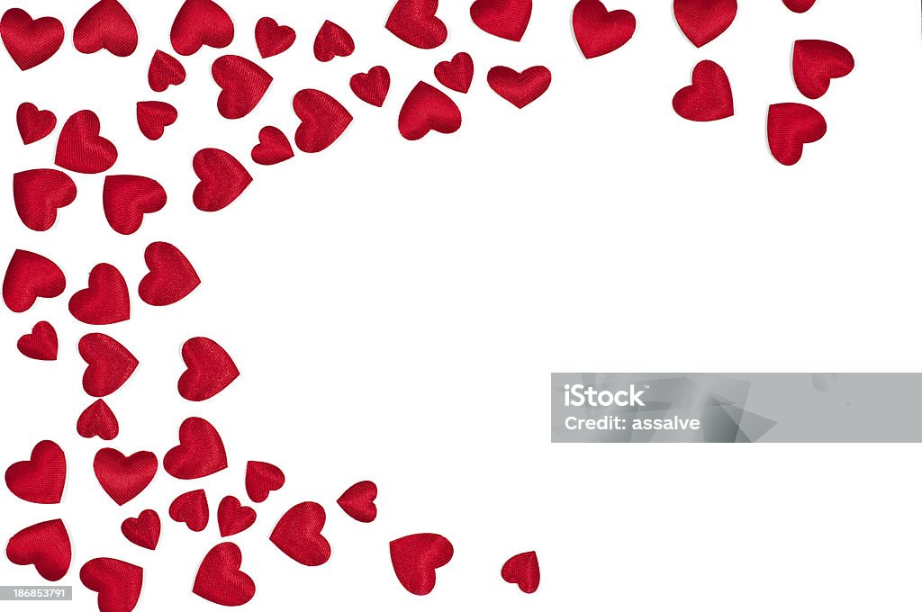 Rote Herzen auf weißem Hintergrund - Lizenzfrei Bilderrahmen Stock-Foto