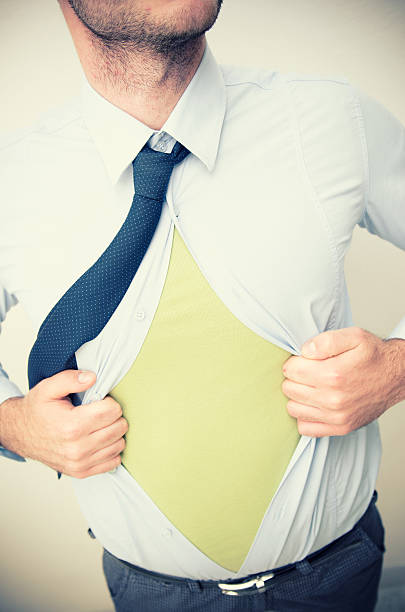 istock Business Man and his superhero 186855010
